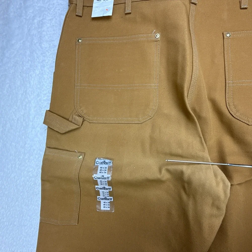 Carhartt Firm‎ Duck Double Knee Work Dungaree Pants Mens 40X34 B01 BRN NWT NOS
